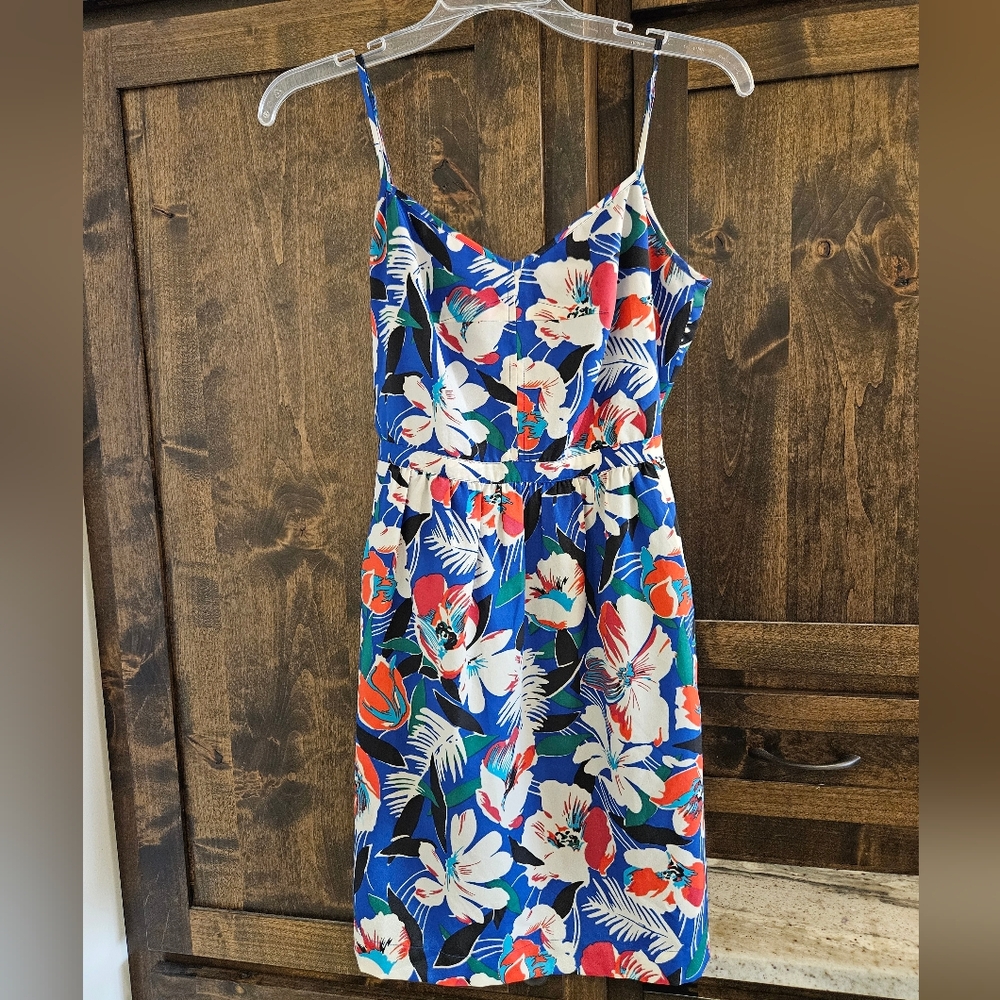 J. Crew Blue Floral Mini Dress